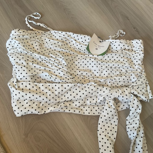 Kate Spade, Target top black cream polka dot with tie bow, new with tags, XXL - Picture 4 of 13